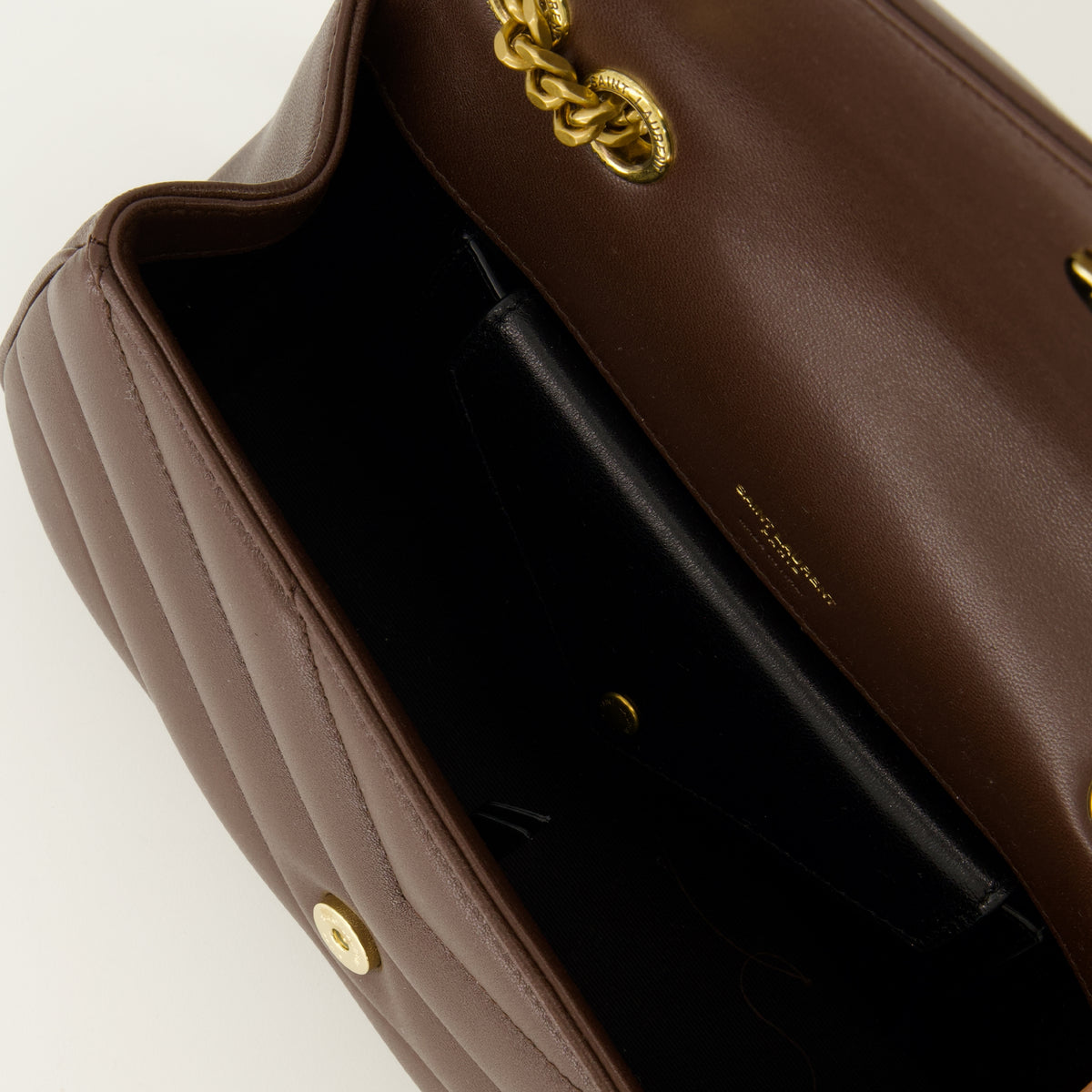 Sacs à main et épaule Loulou Small Brown Leather Bag Saint Laurent Marron Femme