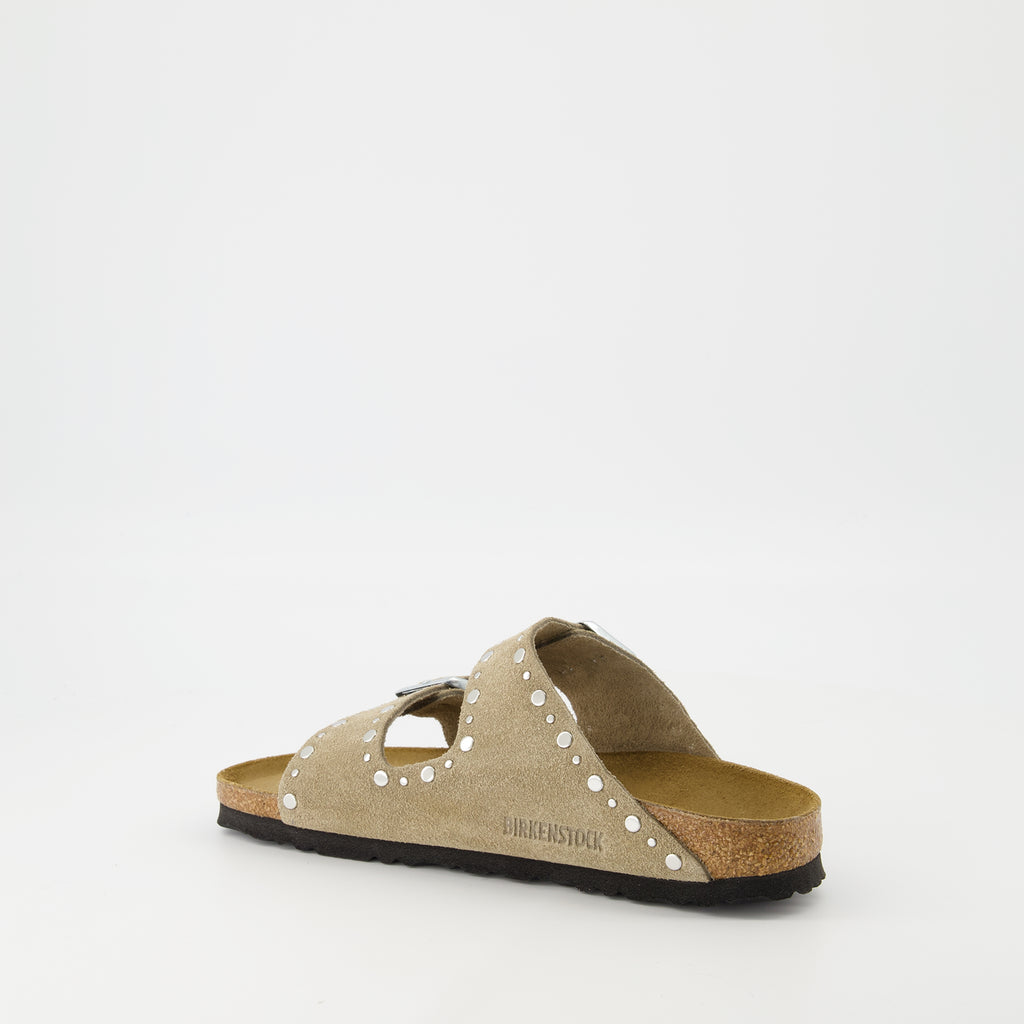 Chaussures ouvertes Sandales Arizona Rivet Birkenstock Beige Femme