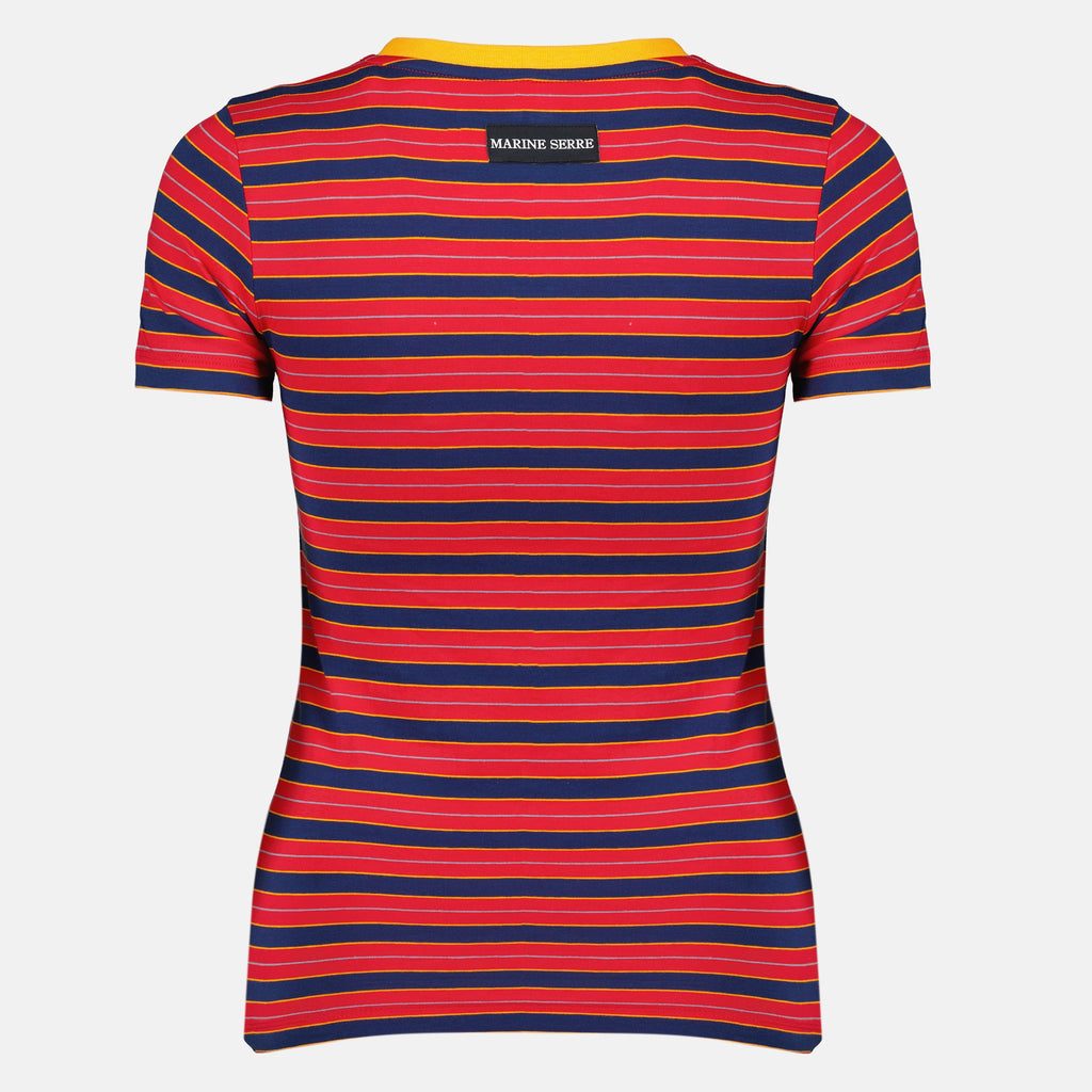 T-shirts Camiseta de Logo Rayas Rojas Marine Serre Rouge Femme