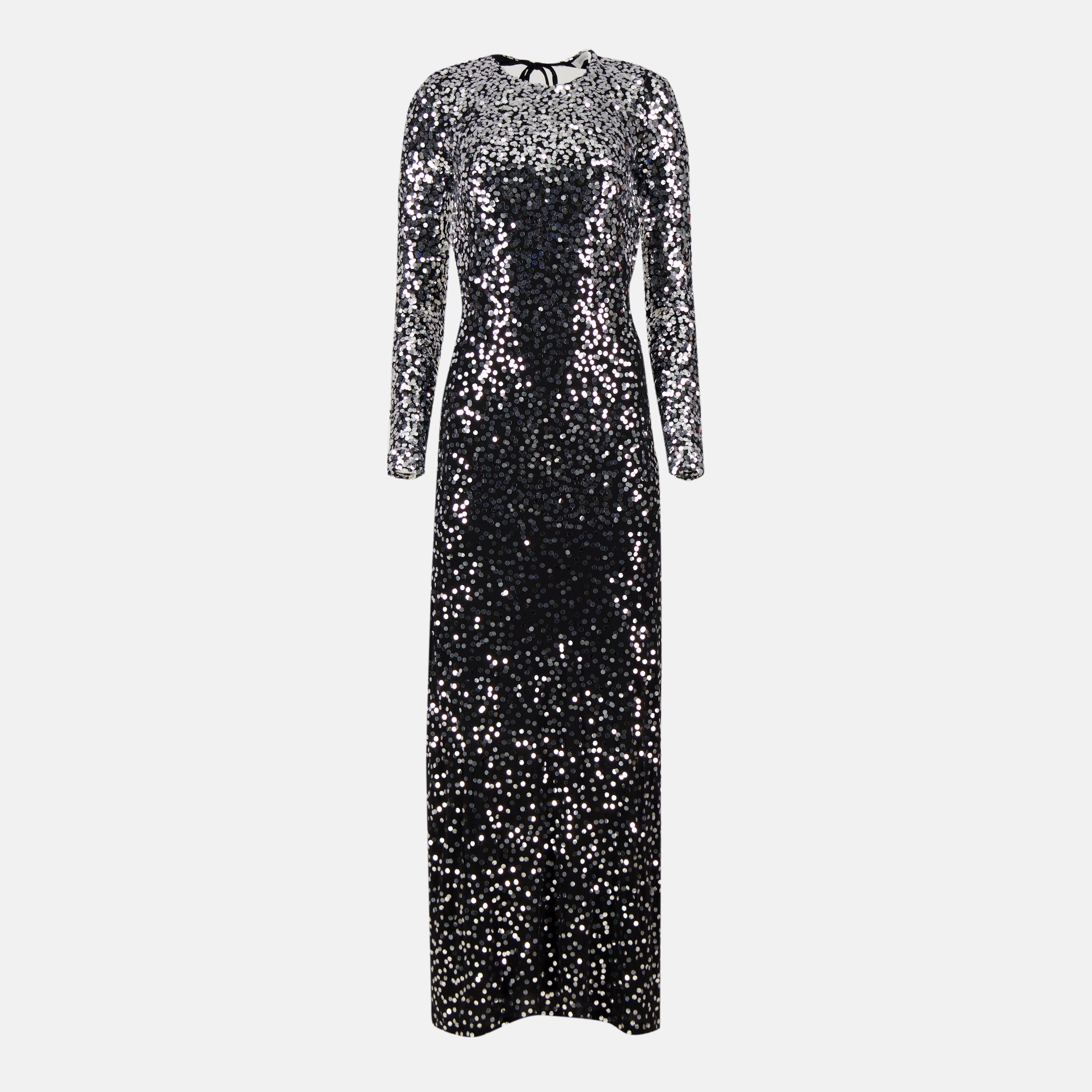 Image de l'article Robe longue à sequins noir de la marque Rabanne pour Femme - Saison Printemps-Été 2026 - Vue de Face