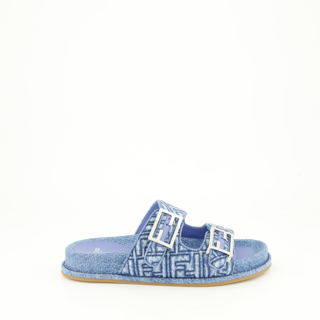 Sapatos abertos Sandales Fendi Feel Fendi Azul Femme