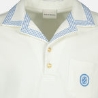 Polos Polo de algodón pique a cuadros Drole De Monsieur Blanco Homme