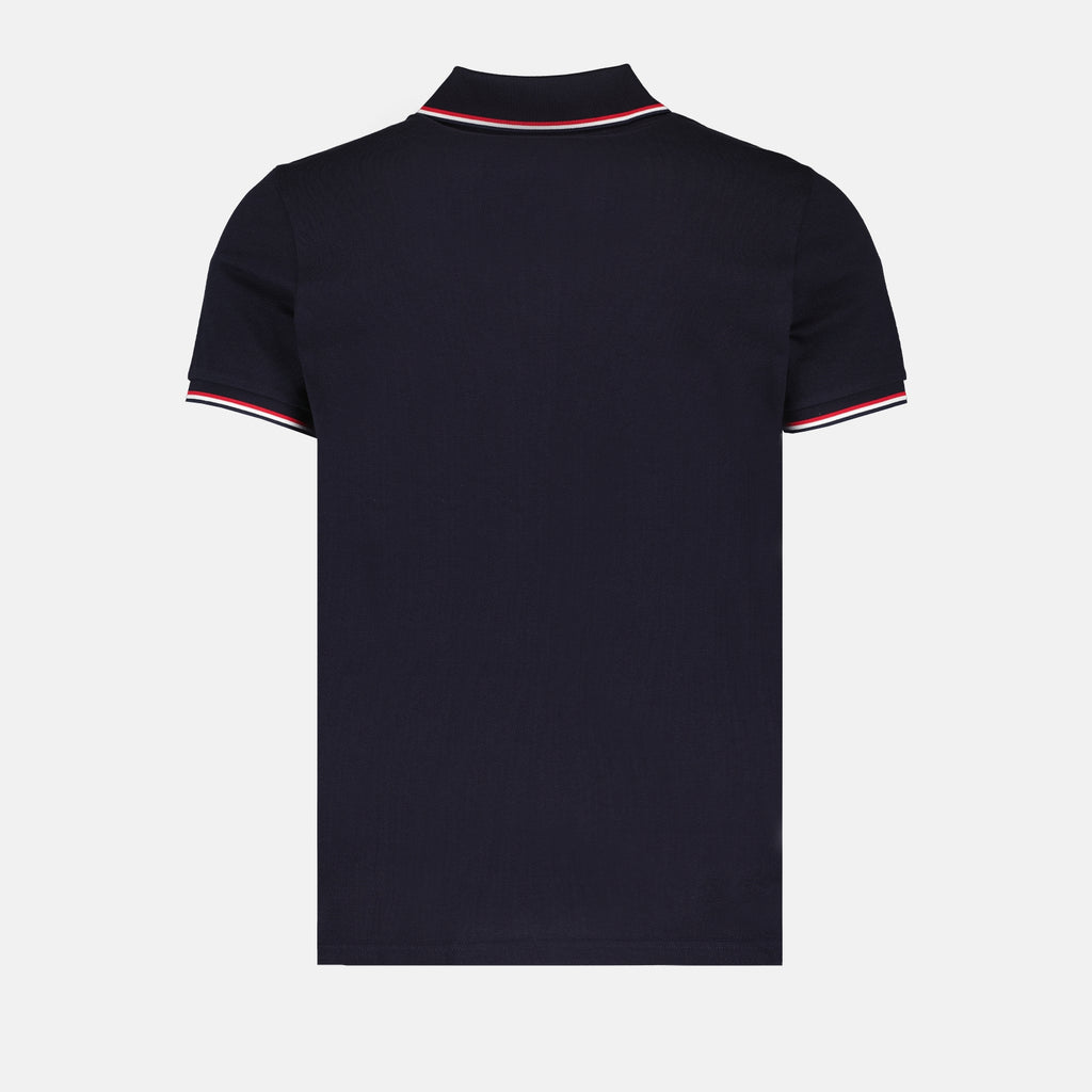 Polo Polo con Bordature Tricolori Moncler Blu scuro Homme