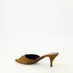 Chaussures ouvertes Babylone Mules Marroni in Suede Saint Laurent Marron Femme