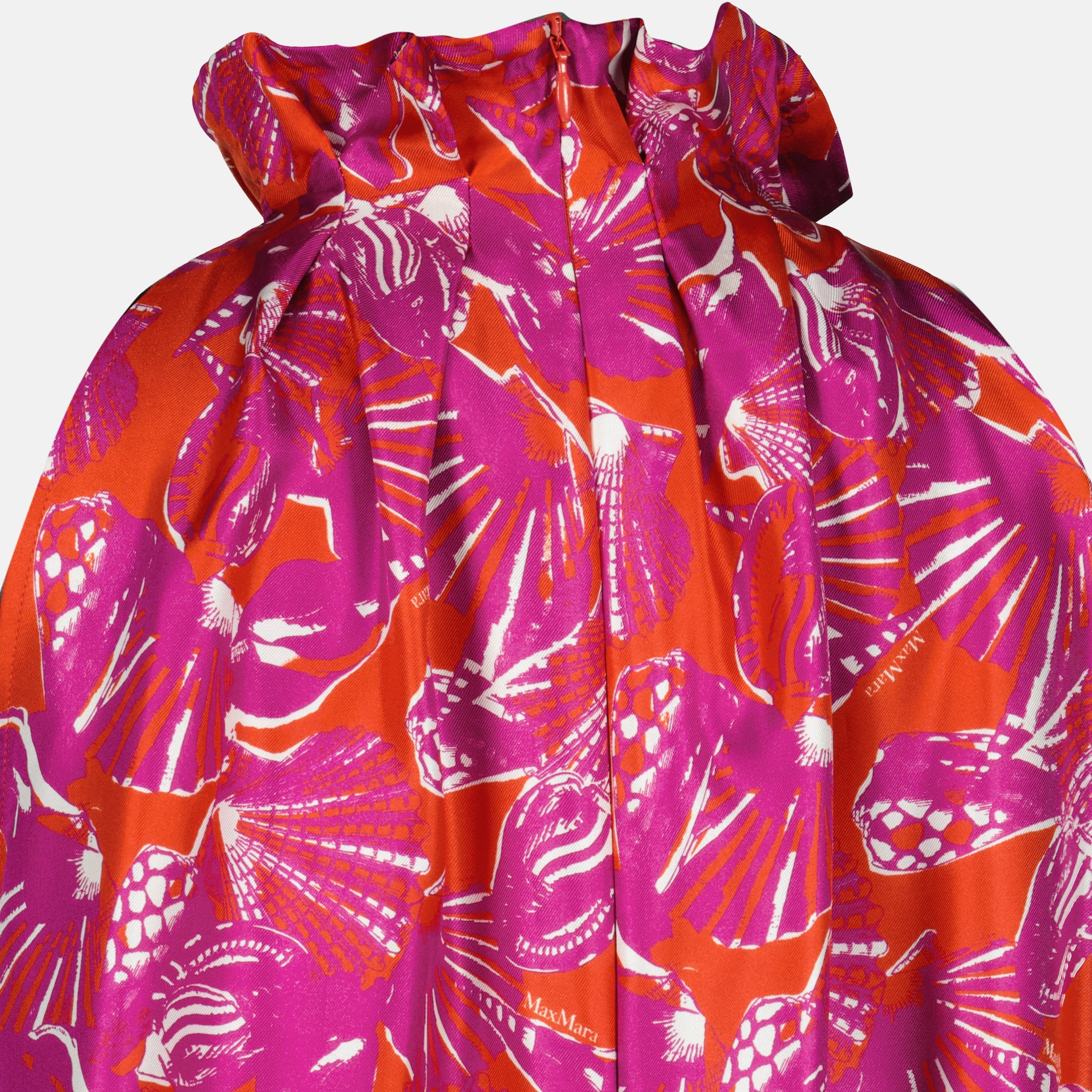 Imagem do vestido rosa em twill de seda da Max Mara para Mulheres - Coleção Primavera-Verão 2026 - Vista Detalhada_1