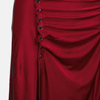 Robes 레드 드레이프 드레스 Rabanne Rouge Femme