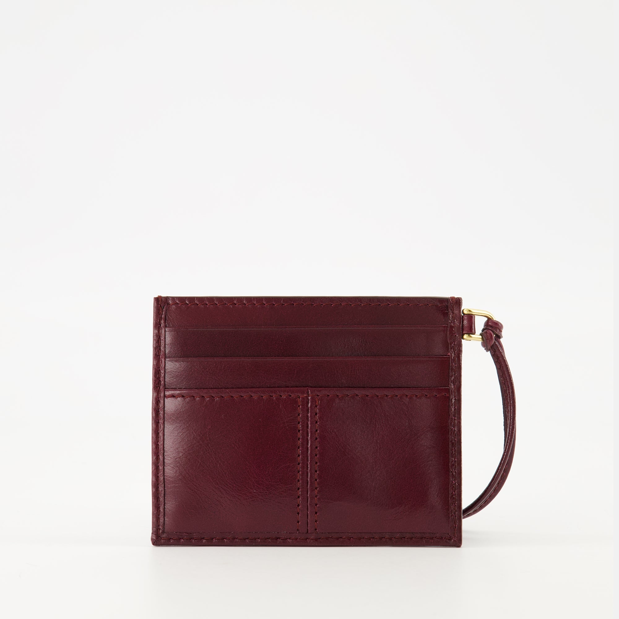 Image of the Prada leather card holder for women - Fall-Winter 2025 - Back View