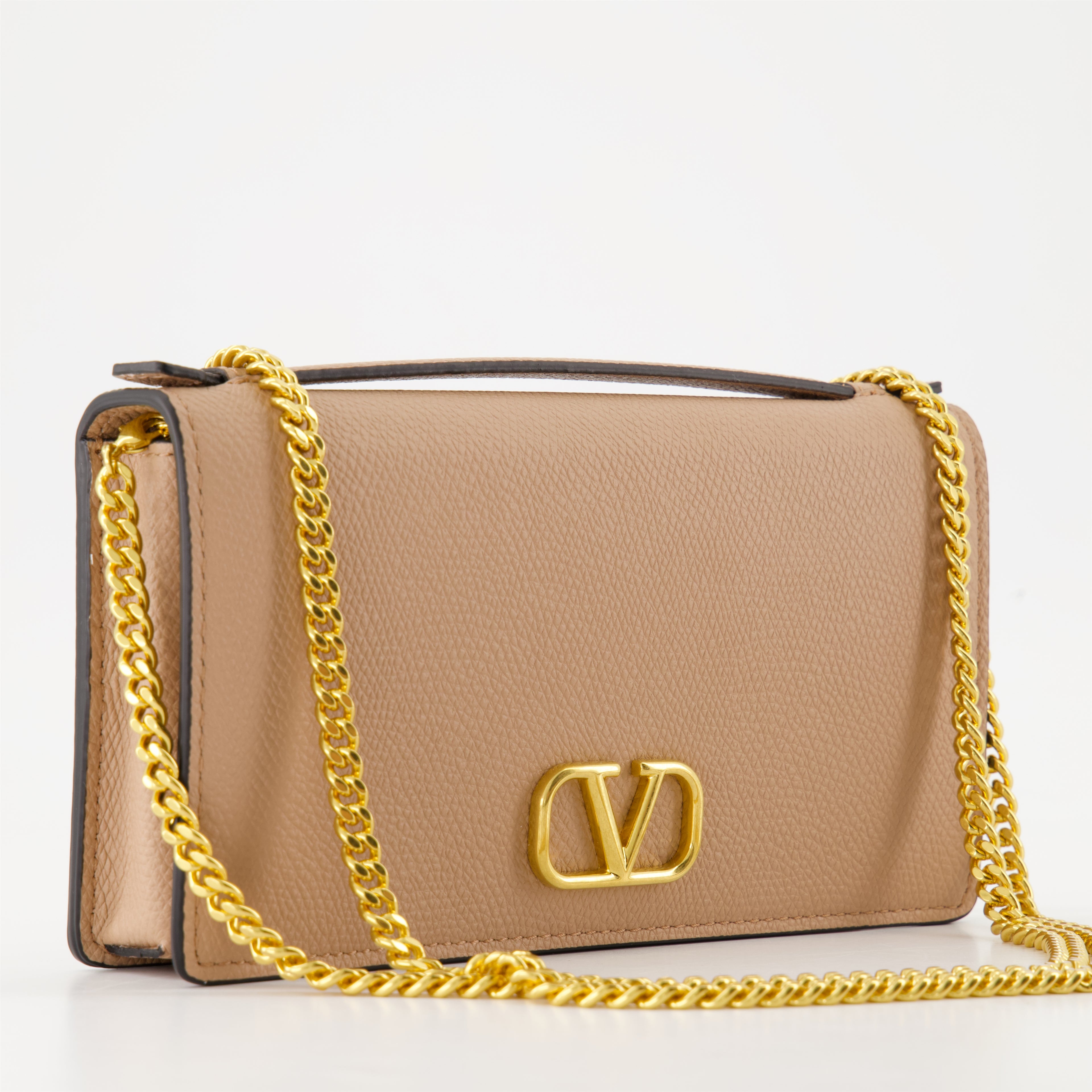 スモールレザーグッズ Portefeuille VLogo à chaîne Valentino Garavani ピンク Femme