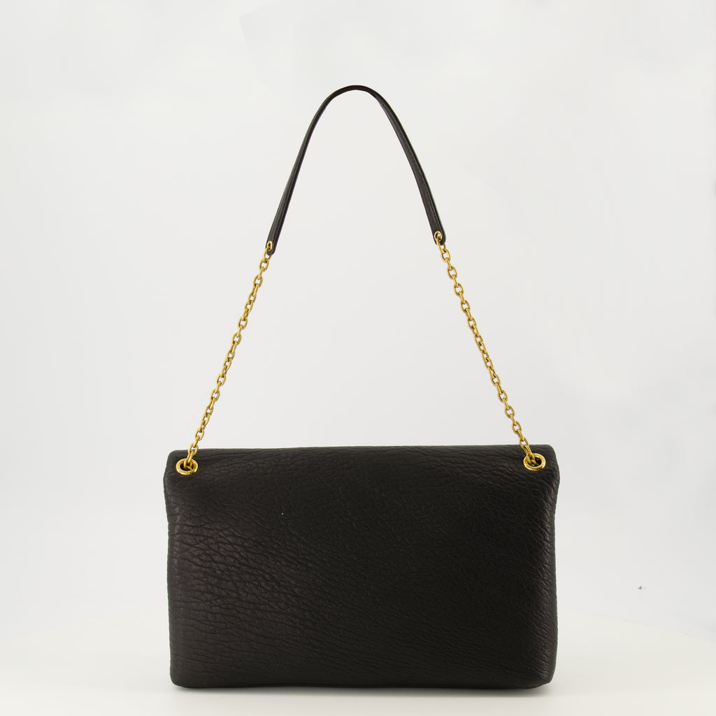 Image de l'article Pochette Cassandre medium en cuir noir de la marque Saint Laurent pour Femme - Saison Printemps-Été 2026 - Vue de Dos