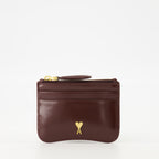 Petite maroquinerie Paris Card Holder Ami PARIS Bordeaux Unisexe