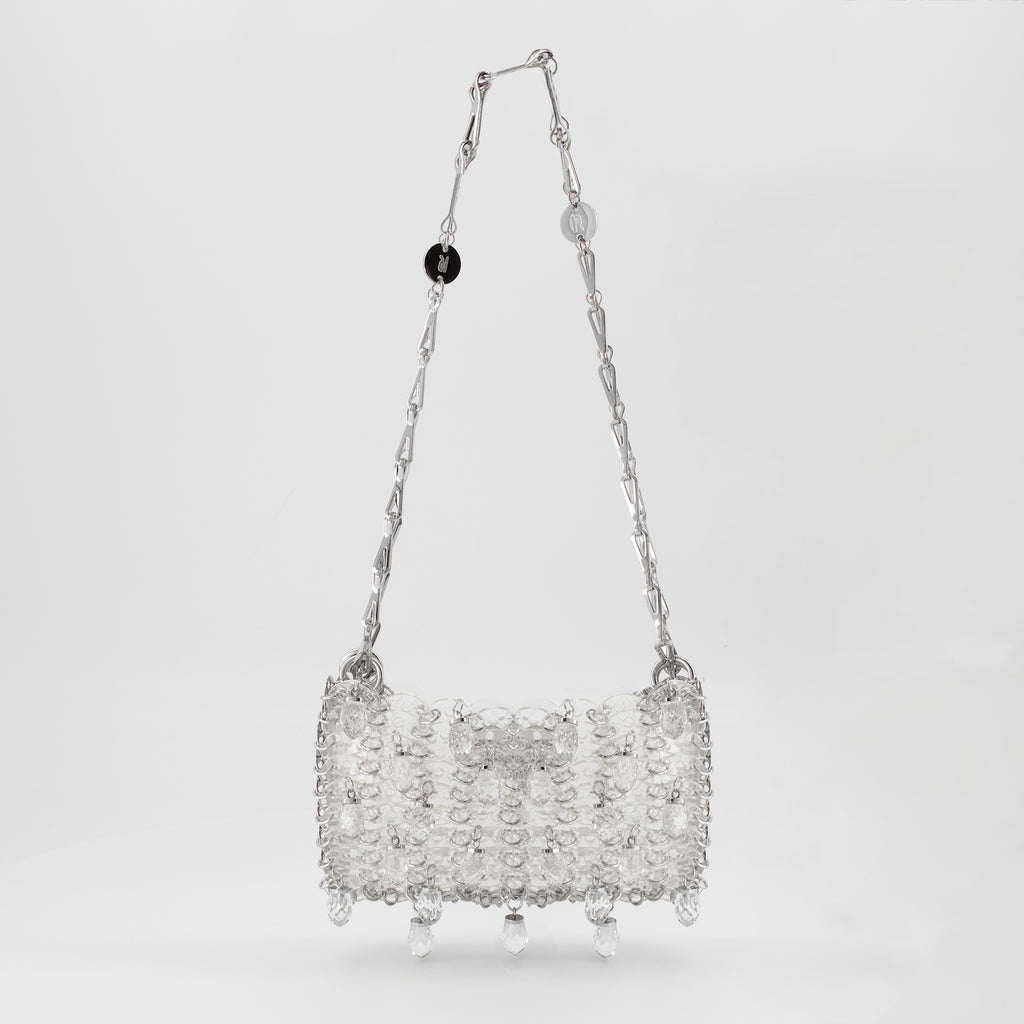 Image de l'article Sac 1969 nano avec cristaux argenté de la marque Rabanne pour Femme - Saison Printemps-Été 2026 - Vue de Face