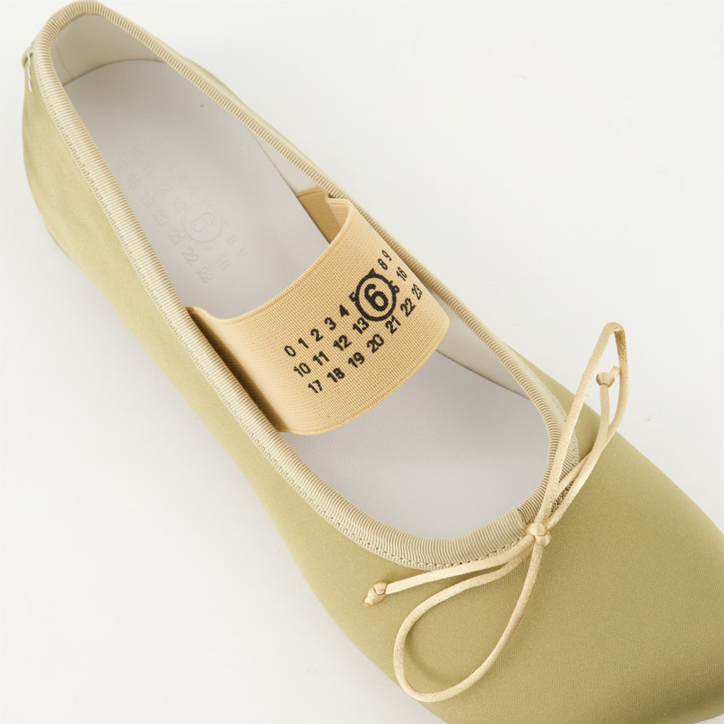 Flache schuhe Anatomische Ballerinas Mm6 Khaki Femme