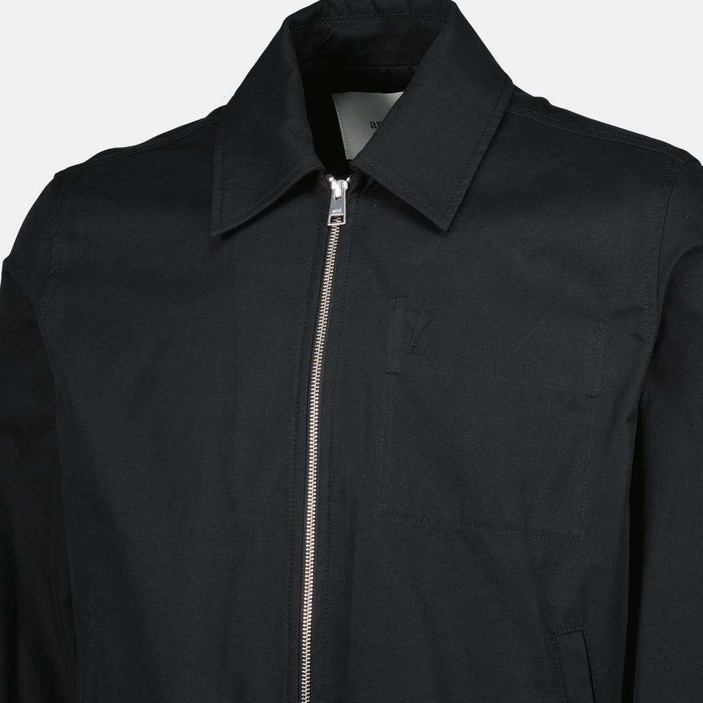 Image de l'article Blouson noir AMI de coeur de la marque Ami PARIS pour Homme - Saison Printemps-Été 2026 - Vue détaillée_1