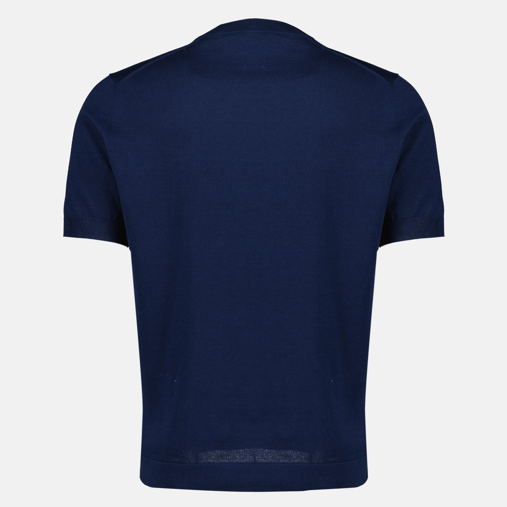 Imagem do Pull Azul de Mangas Curtas da Prada para Homem - Coleção Primavera-Verão 2026 - Vista Traseira