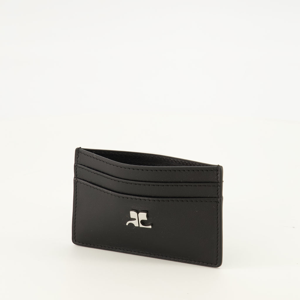 Petite maroquinerie Portafoglio in Pelle Nera AC Courrèges Noir Femme