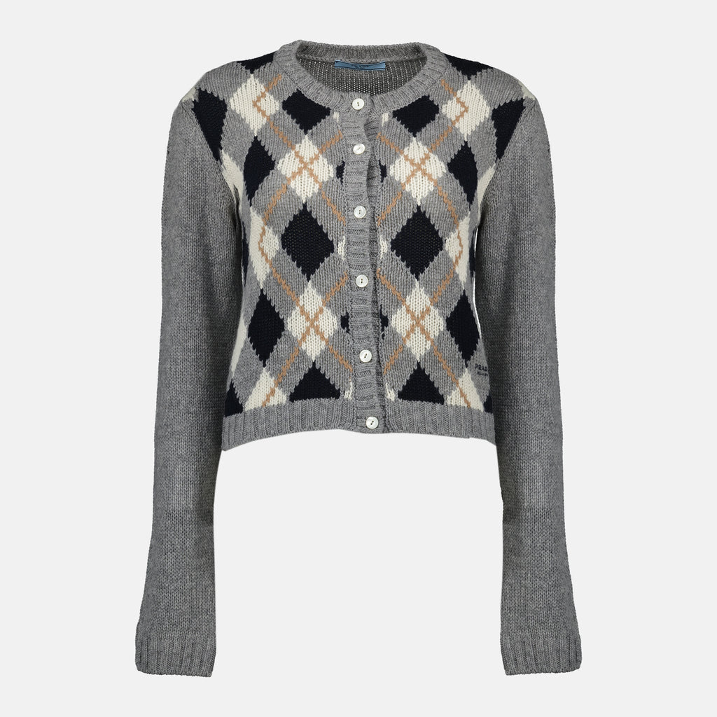 Image de l'article Cardigan en laine de la marque Prada pour Femme - Saison Automne-Hiver 2025 - Vue de Face