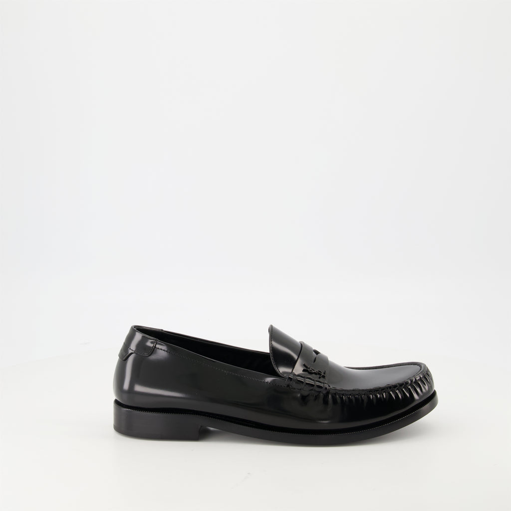 Mocassins Mocassins en cuir verni Saint Laurent Noir Homme