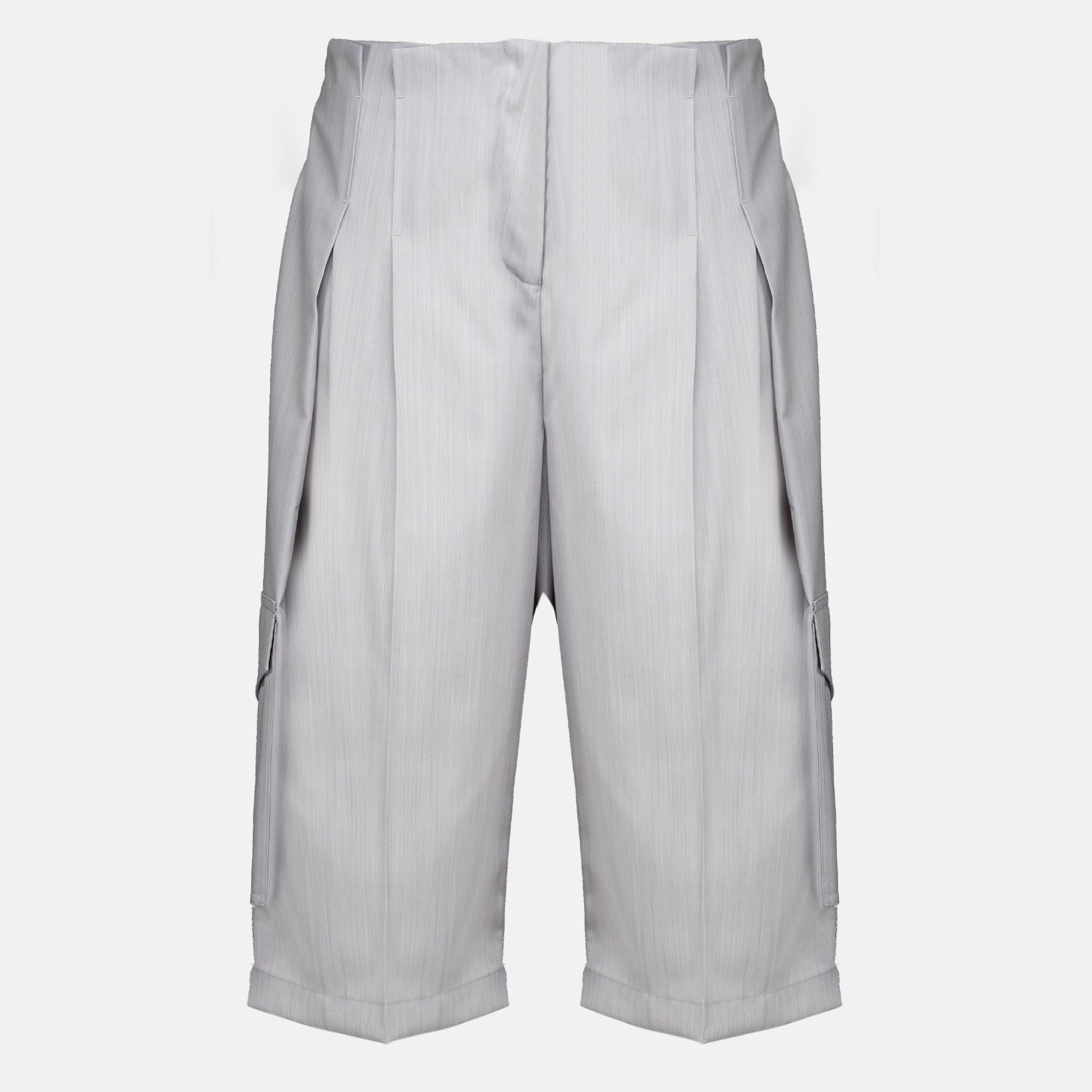 Shorts Breite graue plissierte Bermudashorts Iro Gris Femme