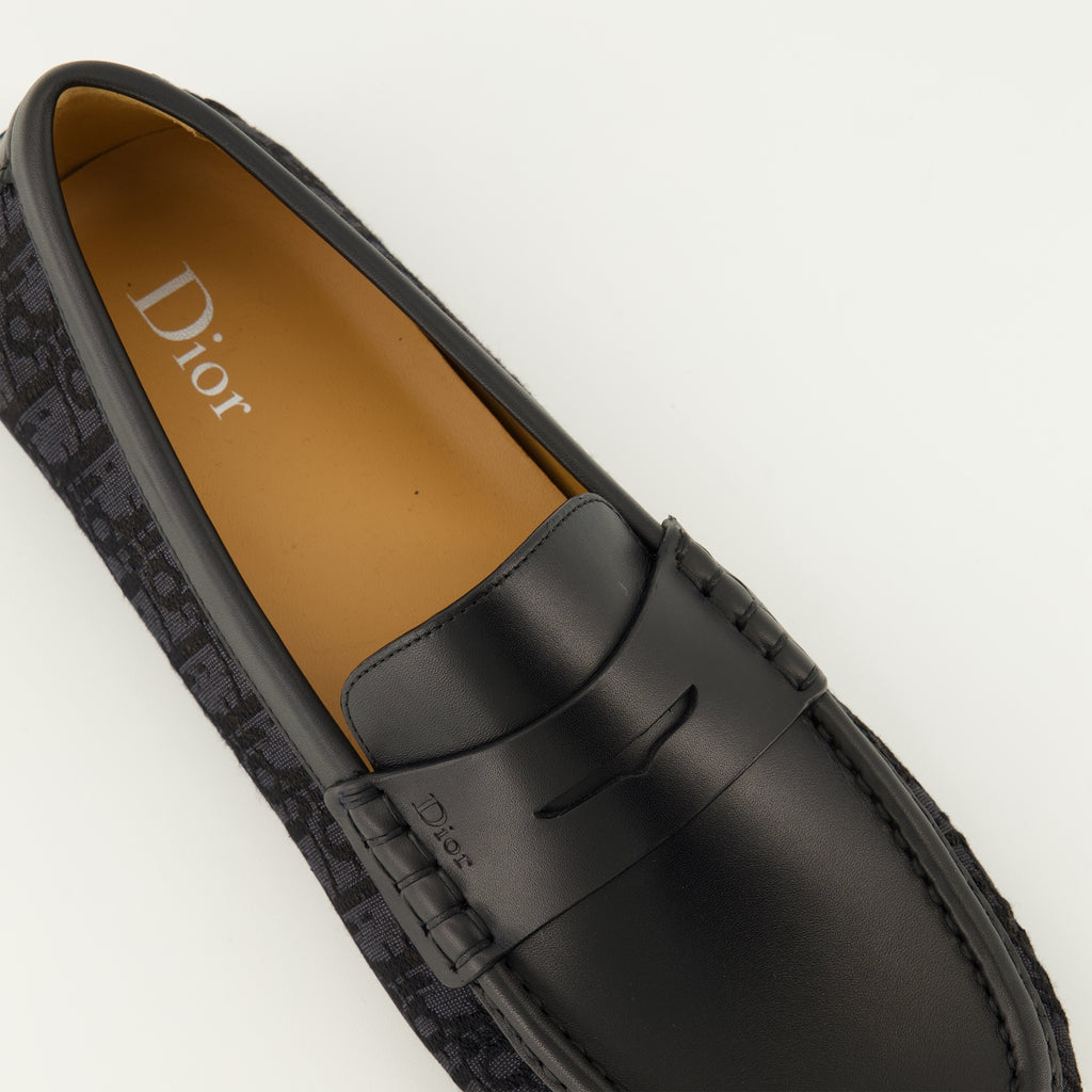 Mocassins Mocassins Roadie en cuir noir Dior Noir Homme