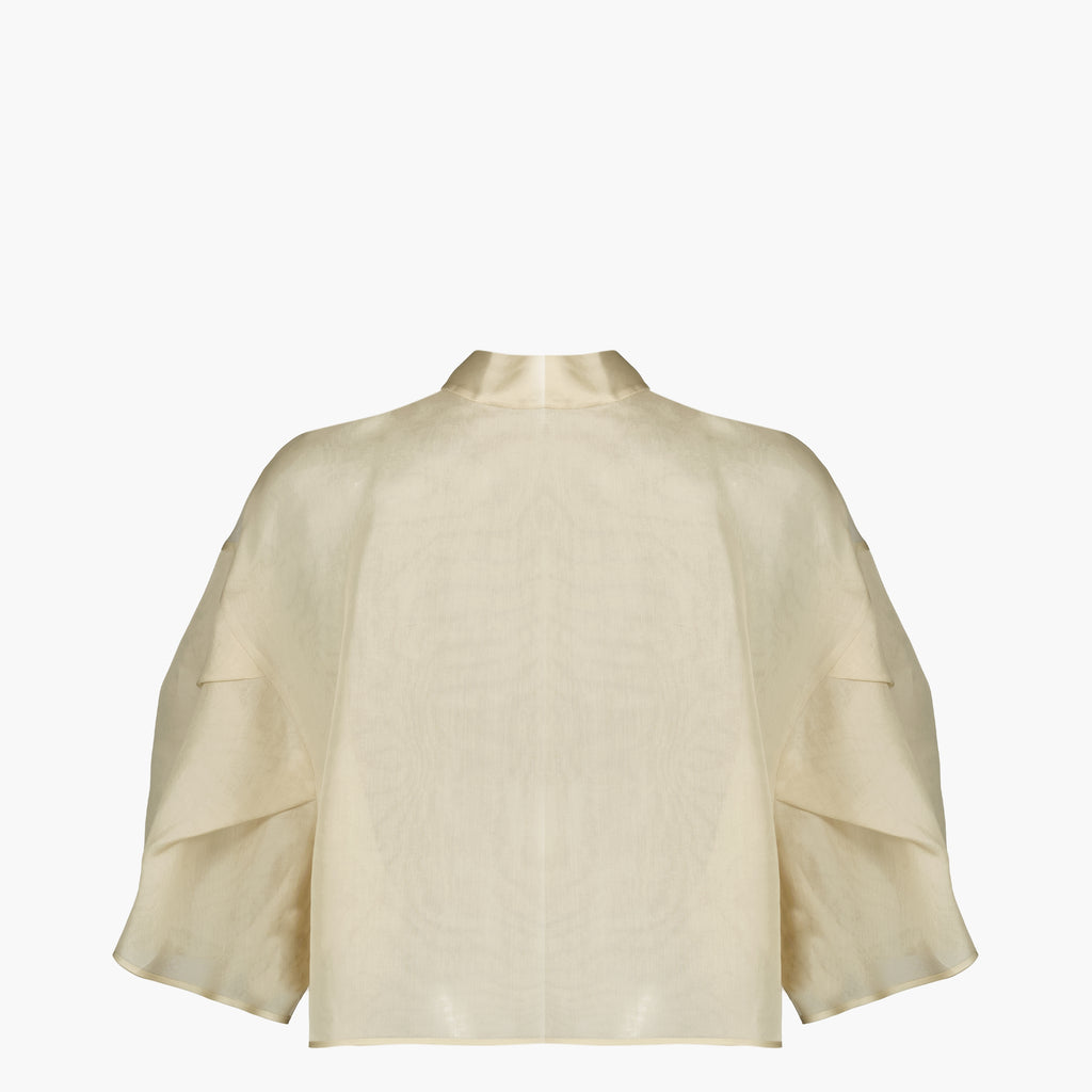 Immagine dell'articolo Camicia beige in organza di seta del marchio Max Mara per Donna - Stagione Primavera-Estate 2026 - Vista Retro