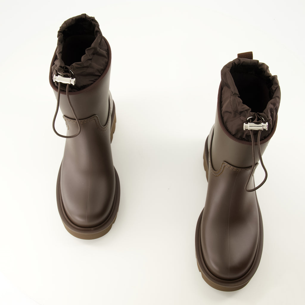 Bottines Botas de Tornozelo Kickstream Castanhas Moncler Marron Femme