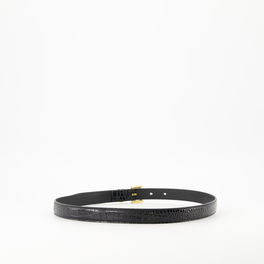 Cinture Cintura Slim Cassandre Saint Laurent Nero Femme