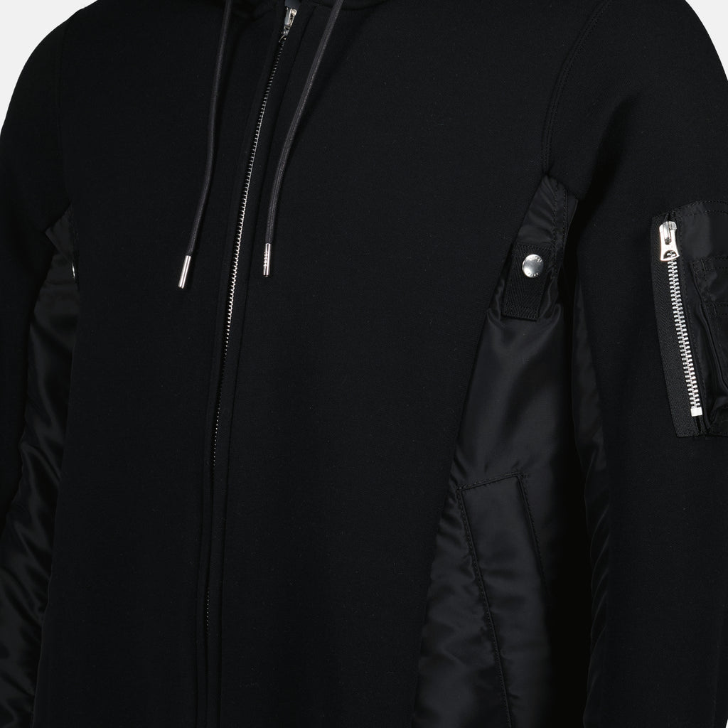 Sweatshirts Two-tone Zipped Sweatshirt Sacai Black Men