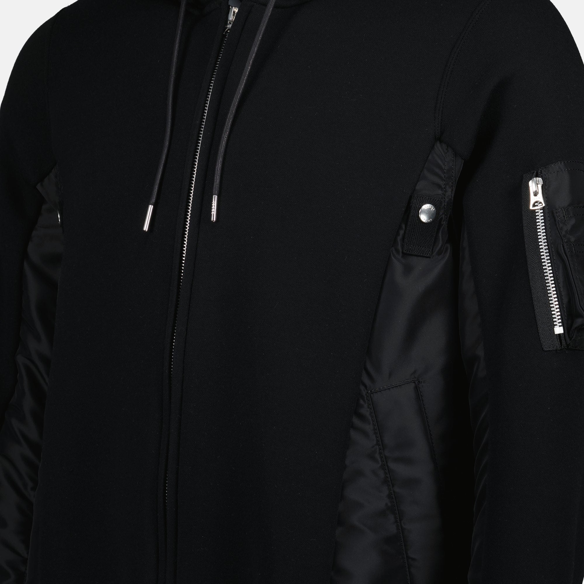 Sweatshirts Two-tone Zipped Sweatshirt Sacai Black Men