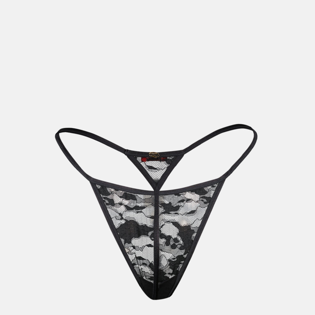 디젤 브랜드 여성용 스트링 스테이시-UTLT 블랙 레이스 이미지 - 2026 봄-여름 - 뒷면 보기