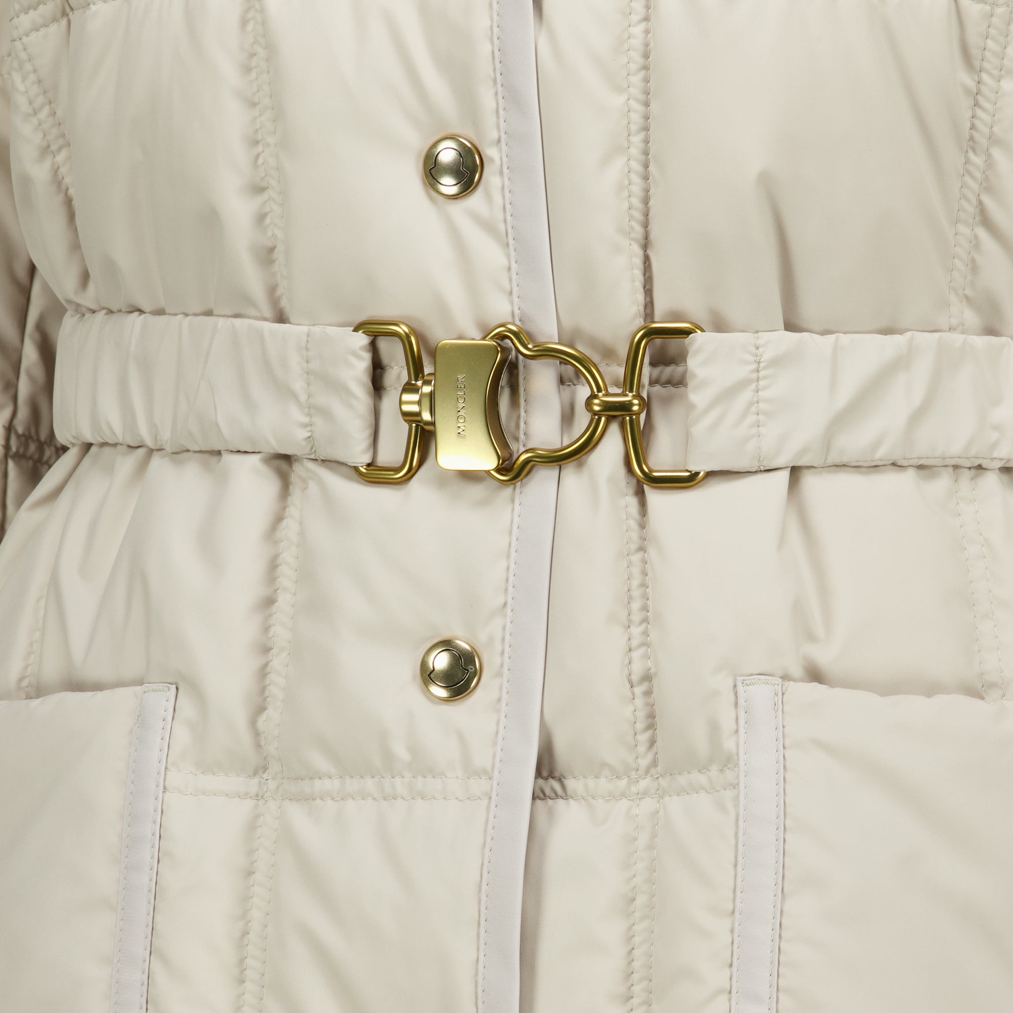 Manteaux Giacca imbottita beige Cygnes con cintura Moncler Beige Femme