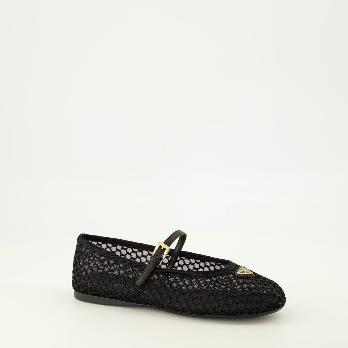 Chaussures plates Ballerines en mesh noire Prada Noir Femme