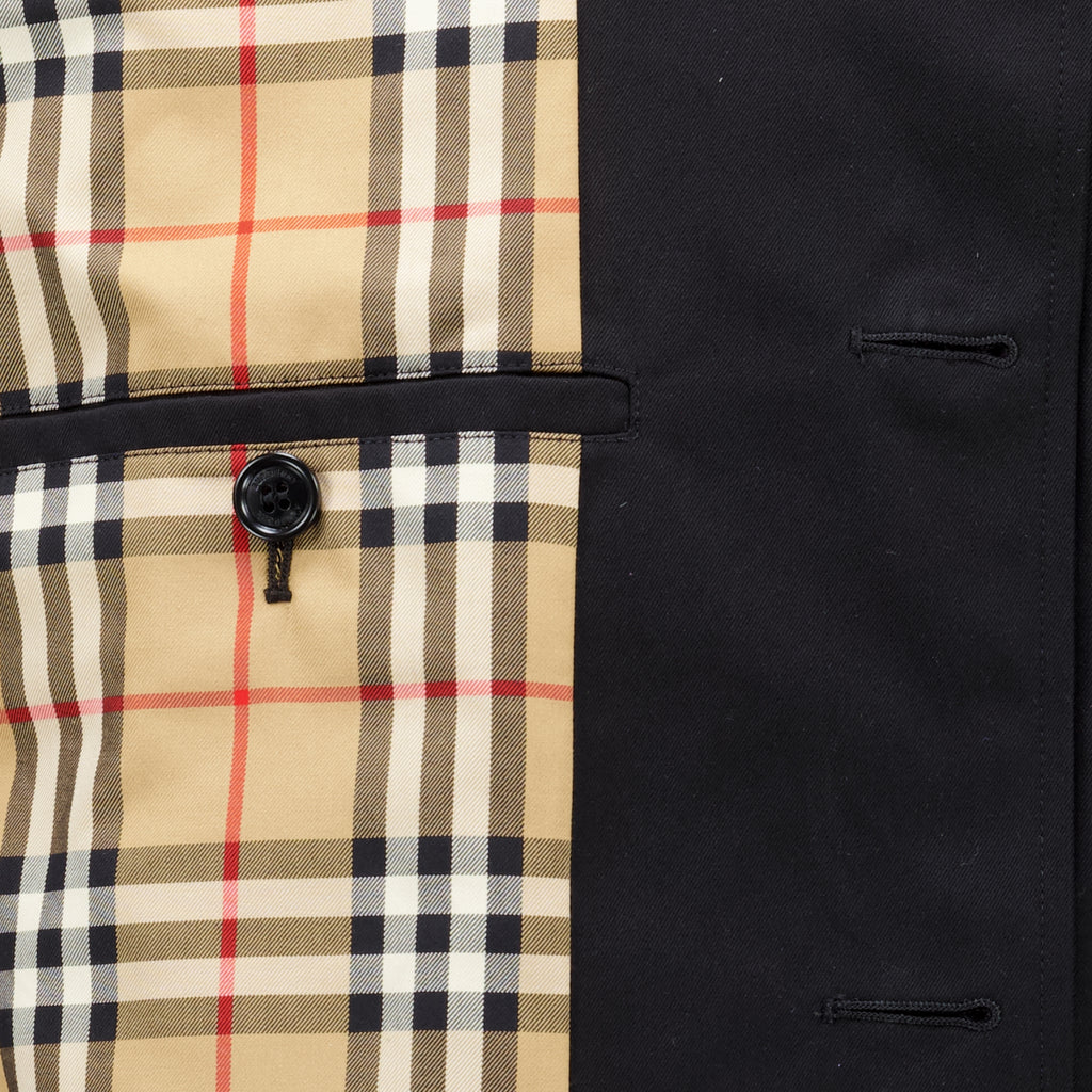 Manteaux Manteau Heritage in Gabardine Nera Burberry Noir Homme