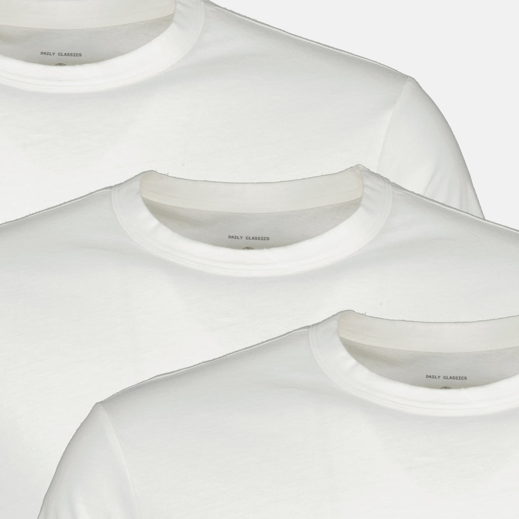 Image de l'article Lot de trois t-shits blanc en coton de la marque Officine Générale pour Homme - Saison Printemps-Été 2026 - Vue détaillée_2