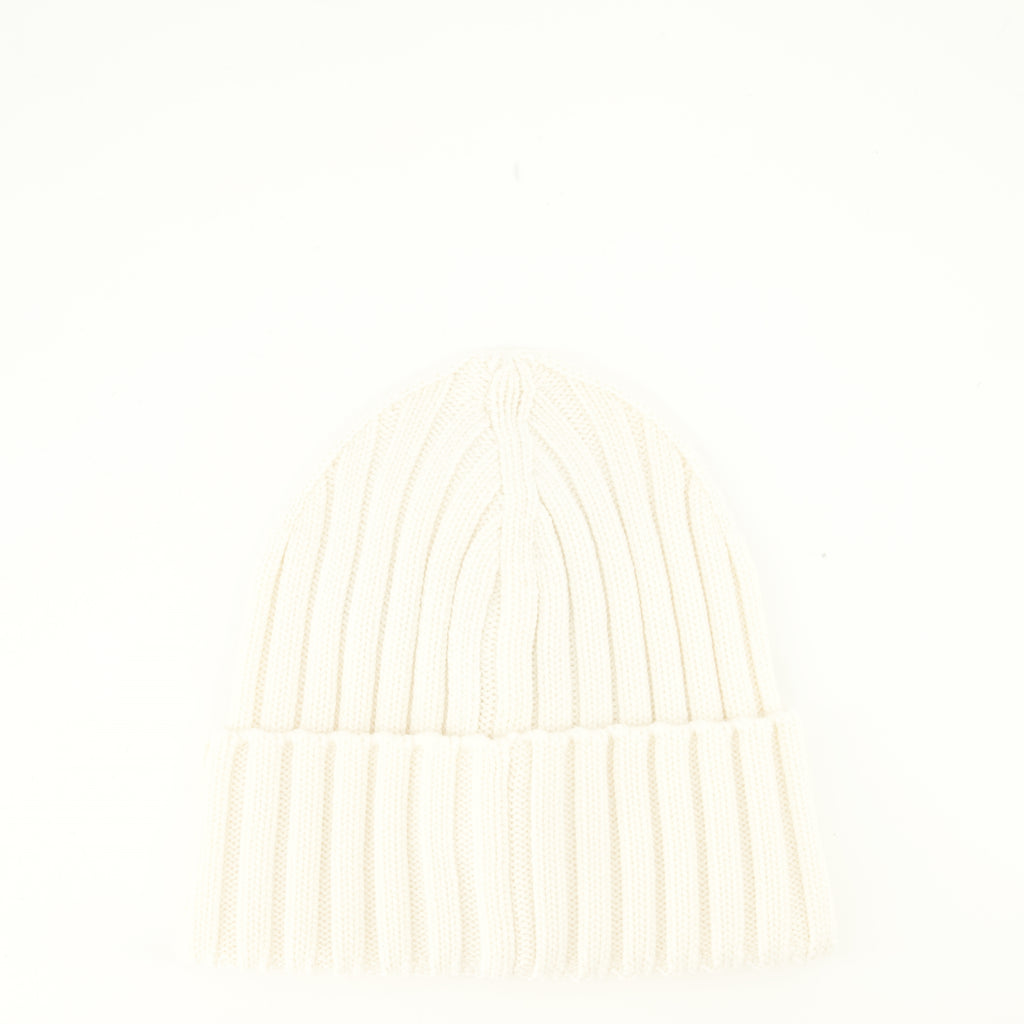 Chapeaux, casquettes et bonnets Beanie in Lana Bianco con Logo Moncler Blanc Femme