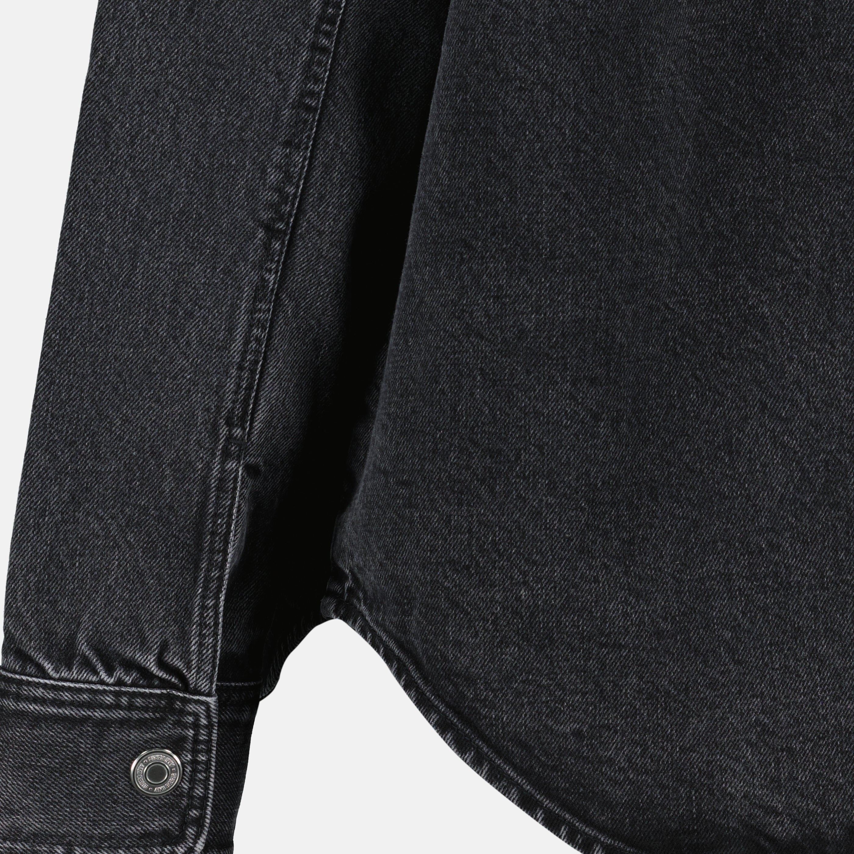 Image de l'article Surchemise noire en coton de la marque Ami PARIS pour Unisex - Saison Printemps-Été 2026 - Vue détaillée_2