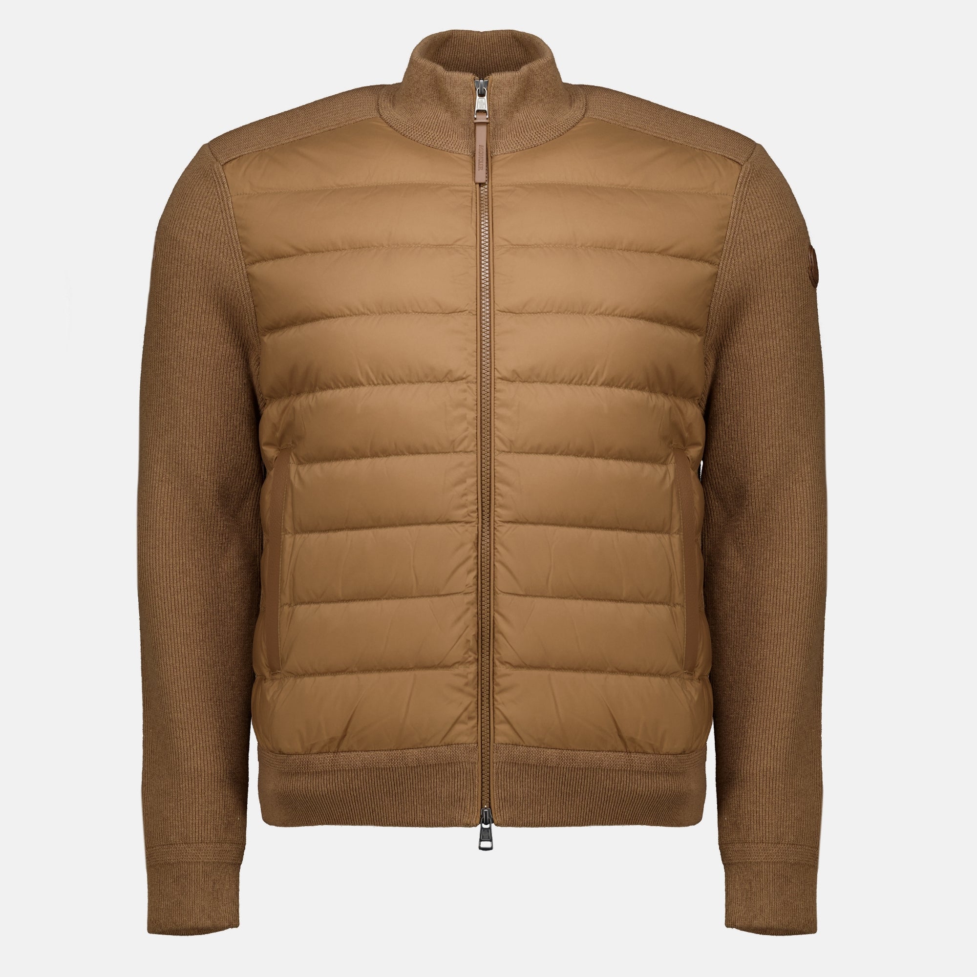 Vestes Cardigan zippé matelassé marron Moncler Marron Homme