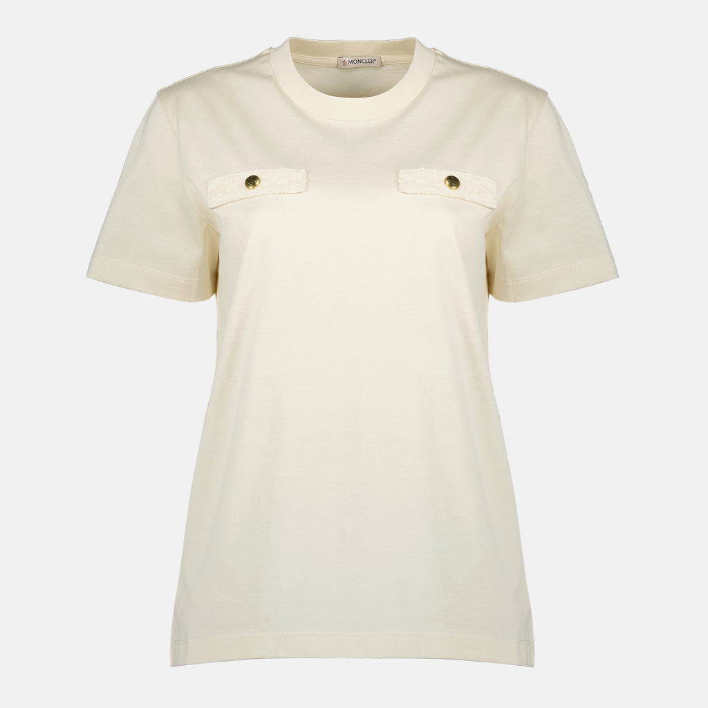 Imagem da camisola branca de algodão da marca Moncler para Mulheres - Temporada Primavera-Verão 2026 - Vista Frontal