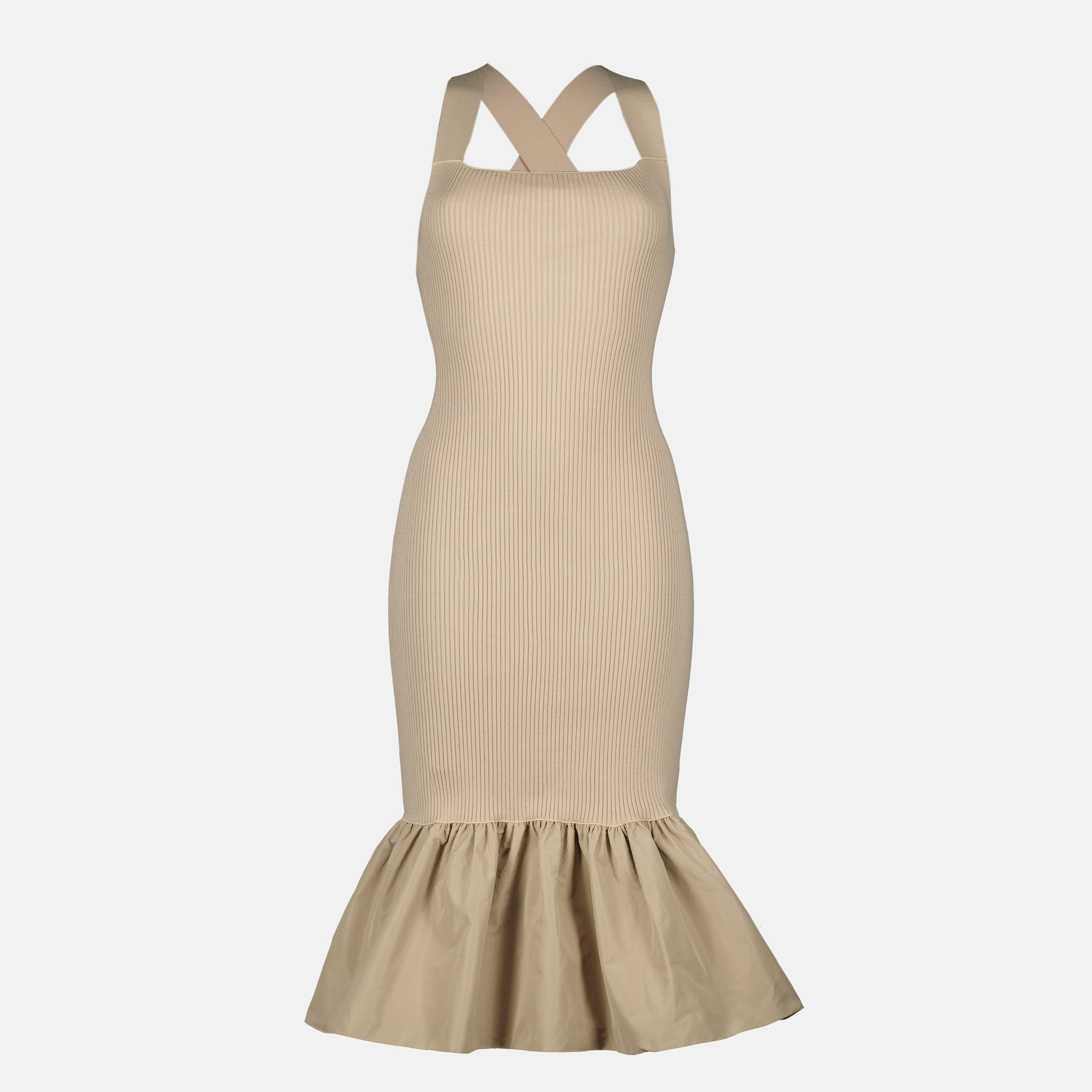 Image de l'article Robe beige côtelé de la marque Patou pour Femme - Saison Printemps-Été 2026 - Vue de Face