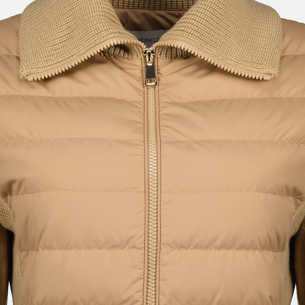 Image de l'article Cardigan bi-matière beige de la marque Moncler pour Femme - Saison Printemps-Été 2026 - Vue détaillée_2