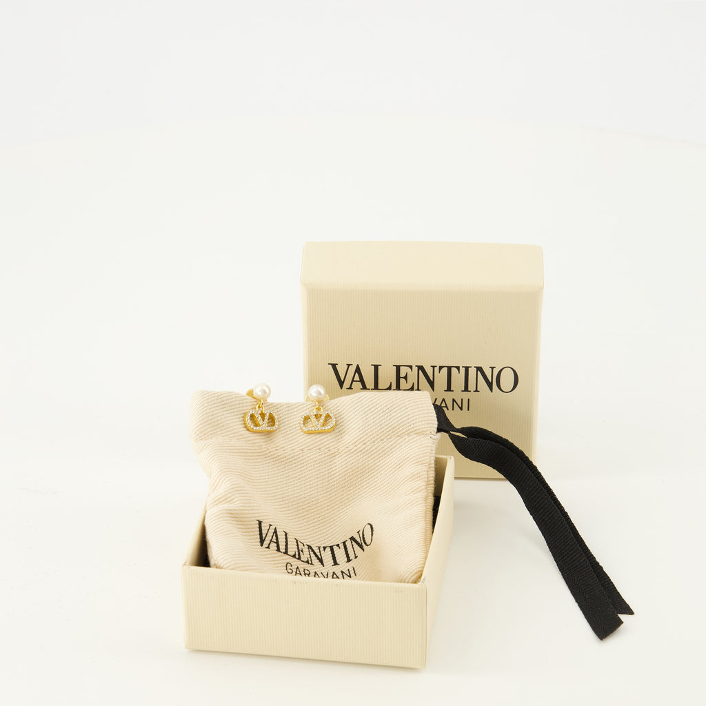 Image de l'article Boucles d'oreilles VLogo Swarovski® de la marque Valentino Garavani pour Femme - Saison Printemps-Été 2026 - Vue détaillée_3