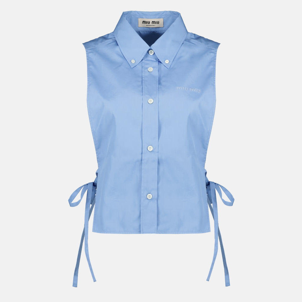 Chemises Blaues Poplins Hemd Miu Miu Bleu Femme