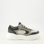 Imagem dos ténis Fendi Force cinza e verde da marca Fendi para Homem - Temporada Outono-Inverno 2025 - Vista lateral direita