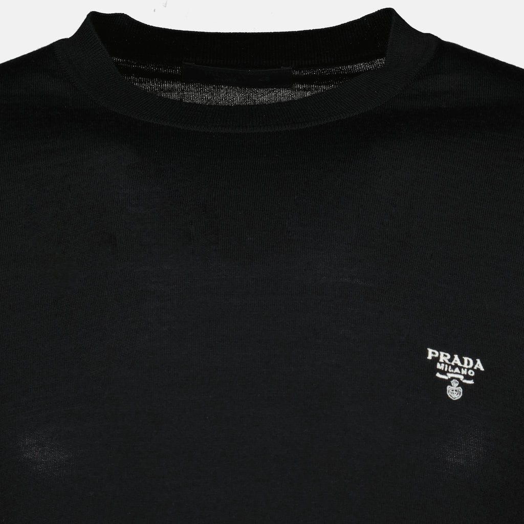 Image de l'article Pull manches courtes en laine de la marque Prada pour Homme - Saison Printemps-Été 2026 - Vue détaillée_1