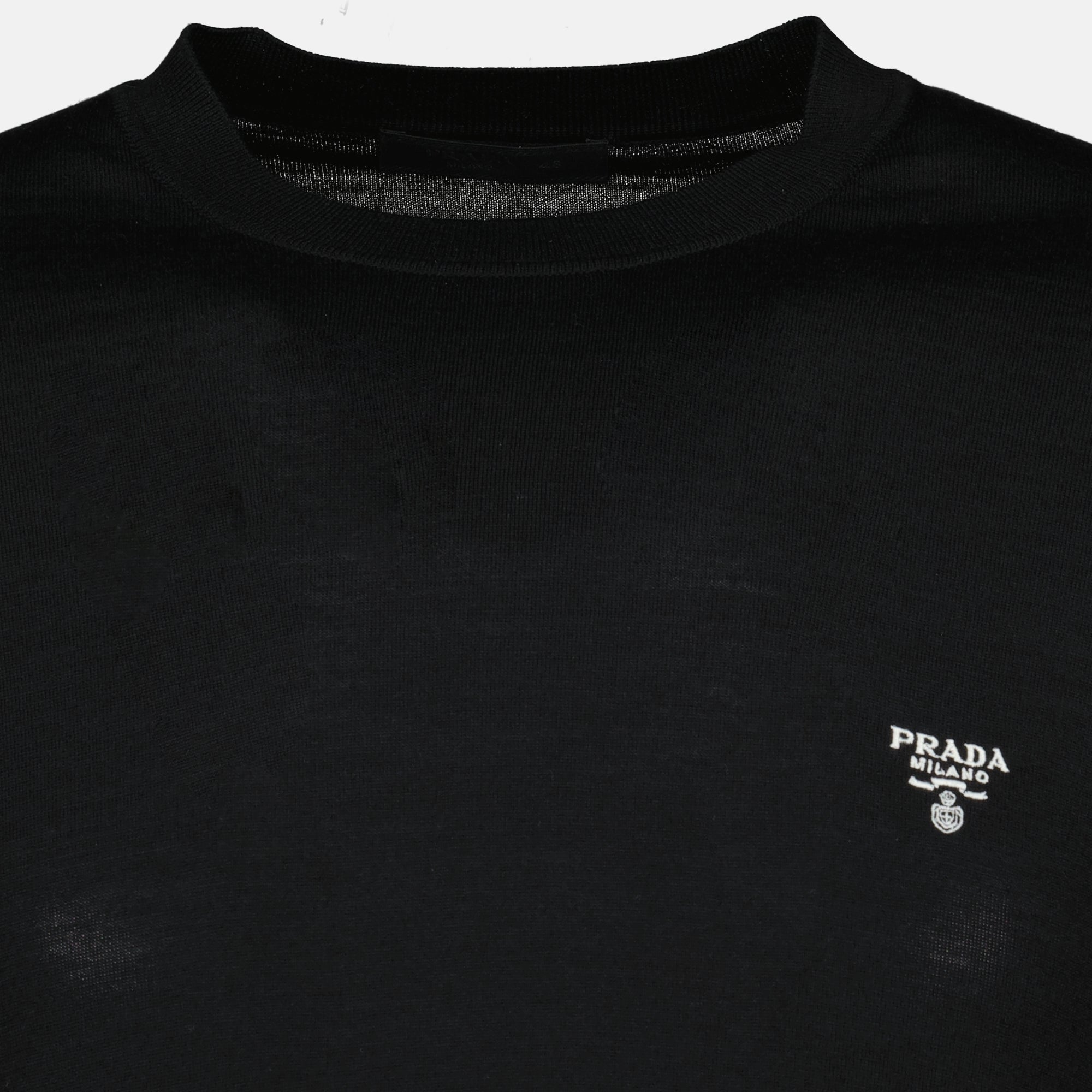 Image de l'article Pull manches courtes en laine de la marque Prada pour Homme - Saison Printemps-Été 2026 - Vue détaillée_1