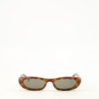 Lunettes SL 557 Shade Plump Brown Sunglasses Saint Laurent Marron Unisexe