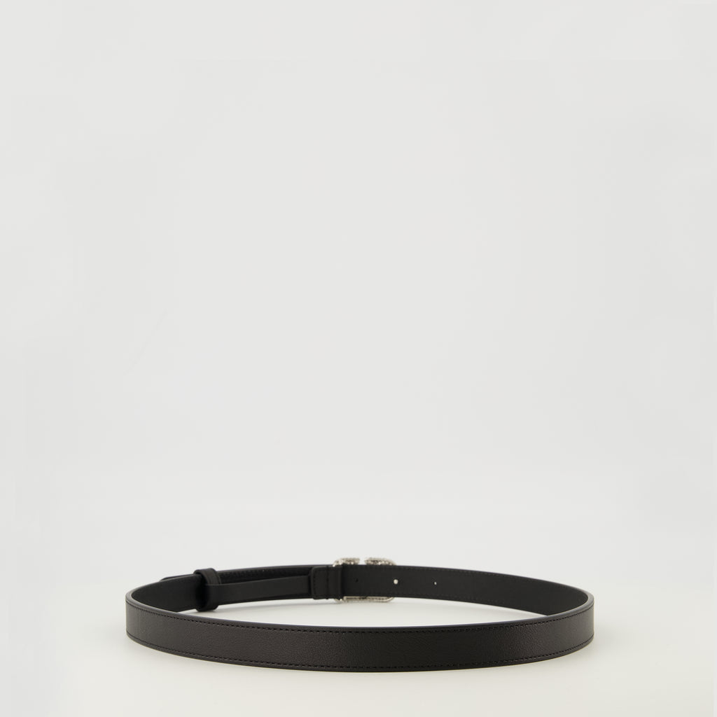 Image de l'article Ceinture Vlogo avec cristaux noir 20 mm de la marque Valentino Garavani pour Femme - Saison Printemps-Été 2026 - Vue de Dos
