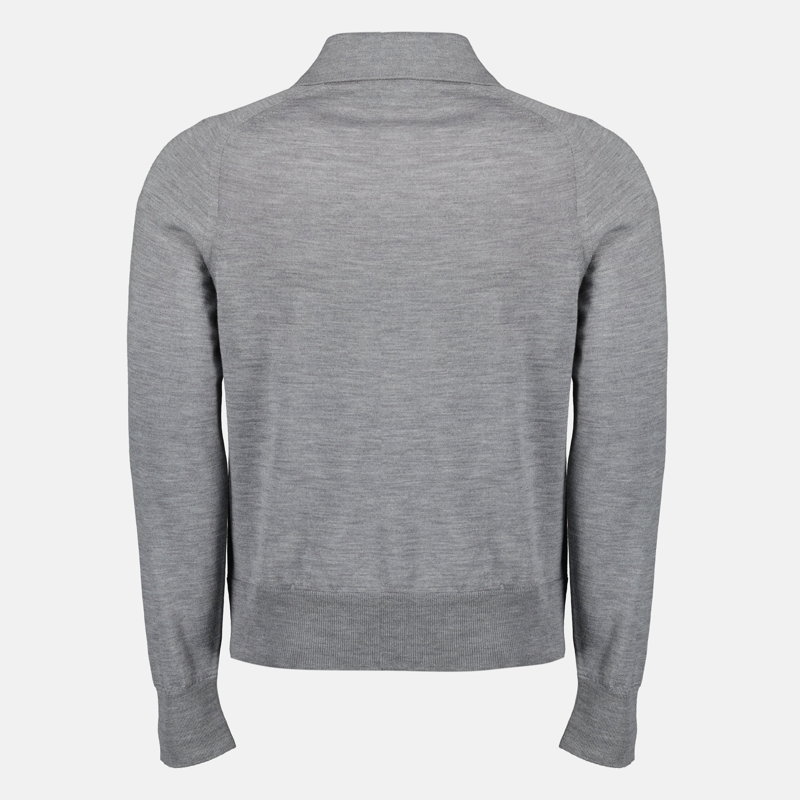 Image de l'article Cardigan gris en laine de la marque Ami PARIS pour Homme - Saison Printemps-Été 2026 - Vue de Dos