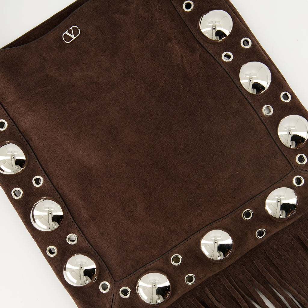 Sacs bandoulière Sac Nellcôte à franges Valentino Garavani Marron Femme