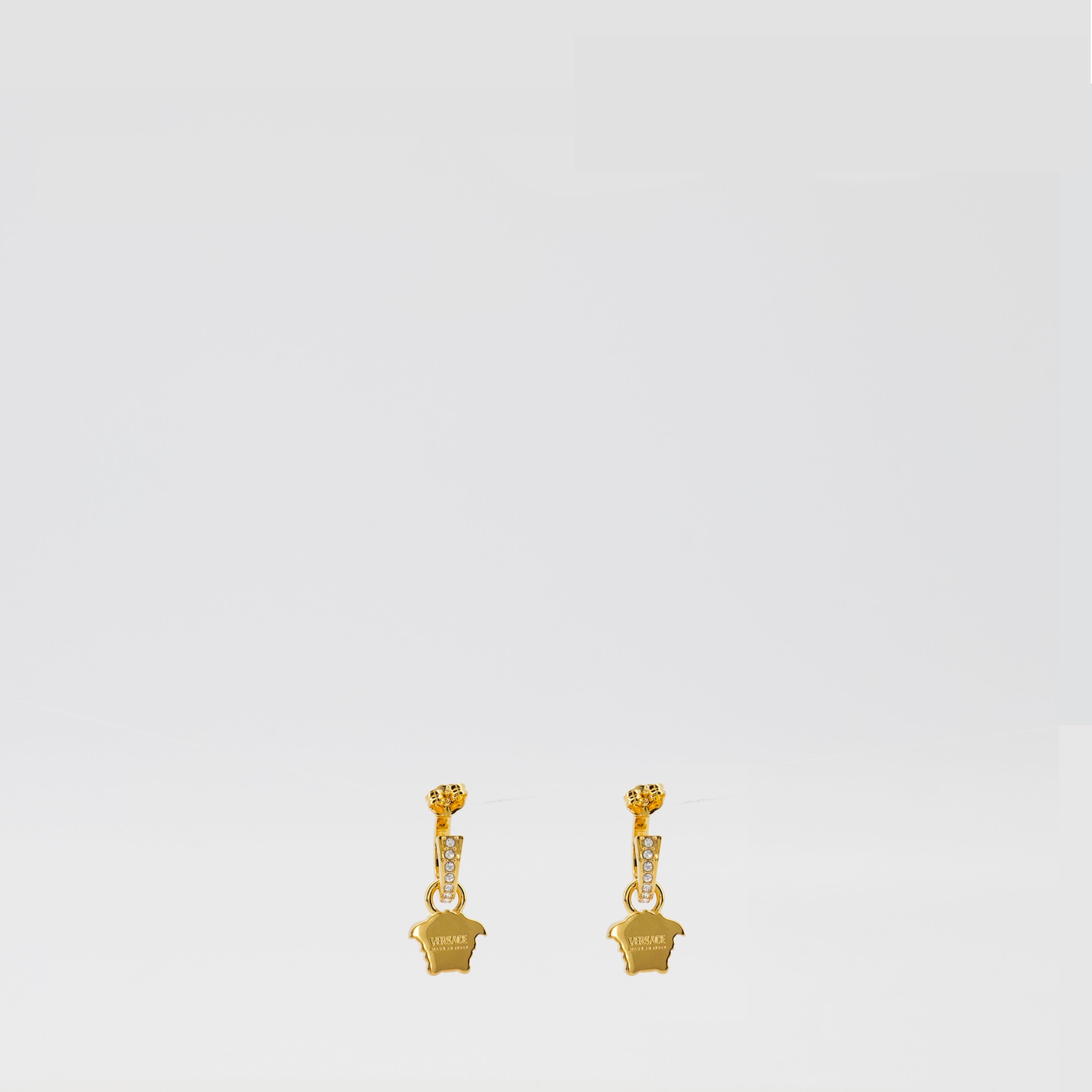 Joias Brincos de Argola La Medusa com Cristais Versace Ouro Femme