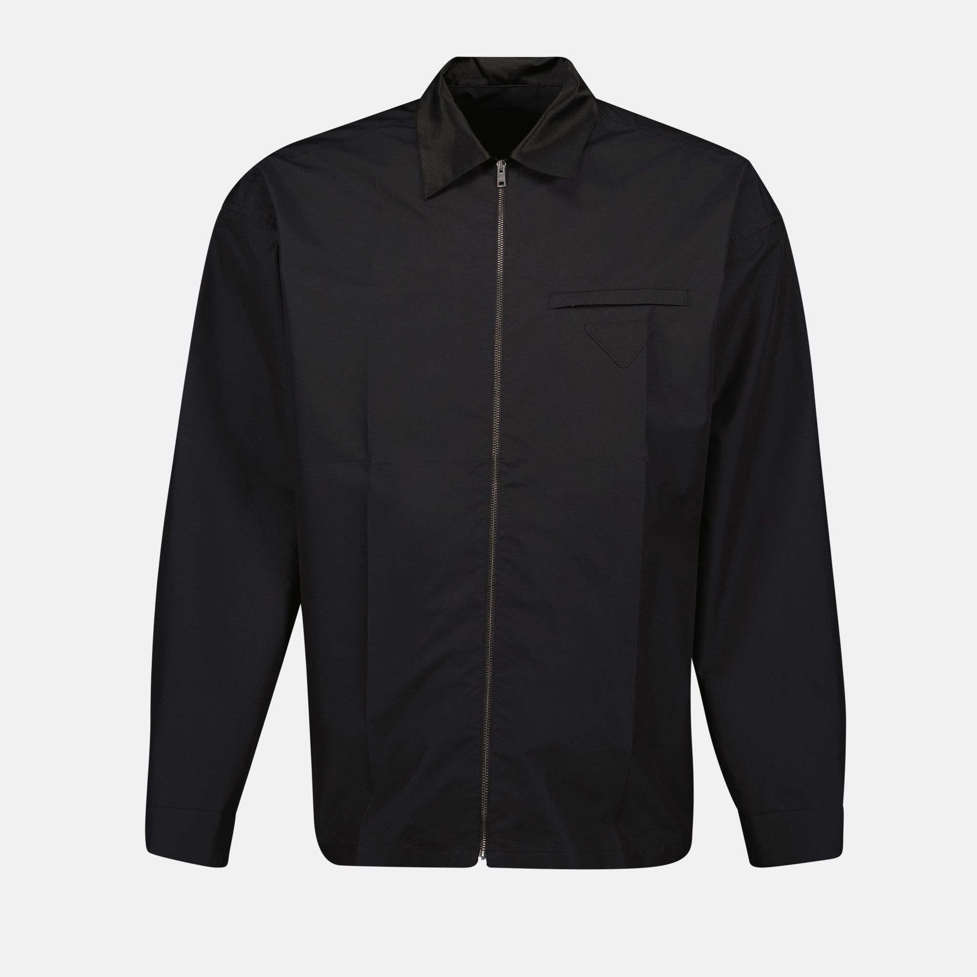 Vestes Chemise en coton technique Prada Noir Homme